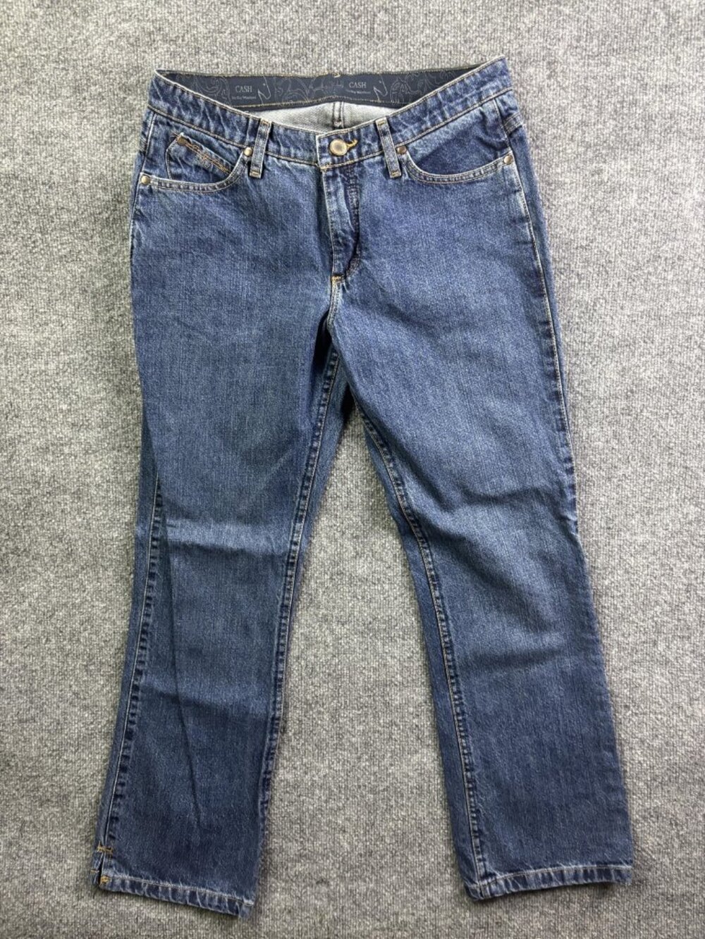 Wrangler Cash No Gap Straight Jeans Womens 10 Blue Med Wash Mid Rise 30x30